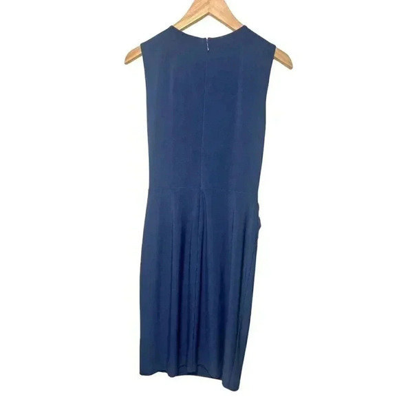 Lauren Ralph Lauren Size 6 Sheath Dress Navy Twist Front Sleeveless MSRP $135 - Picture 5 of 12